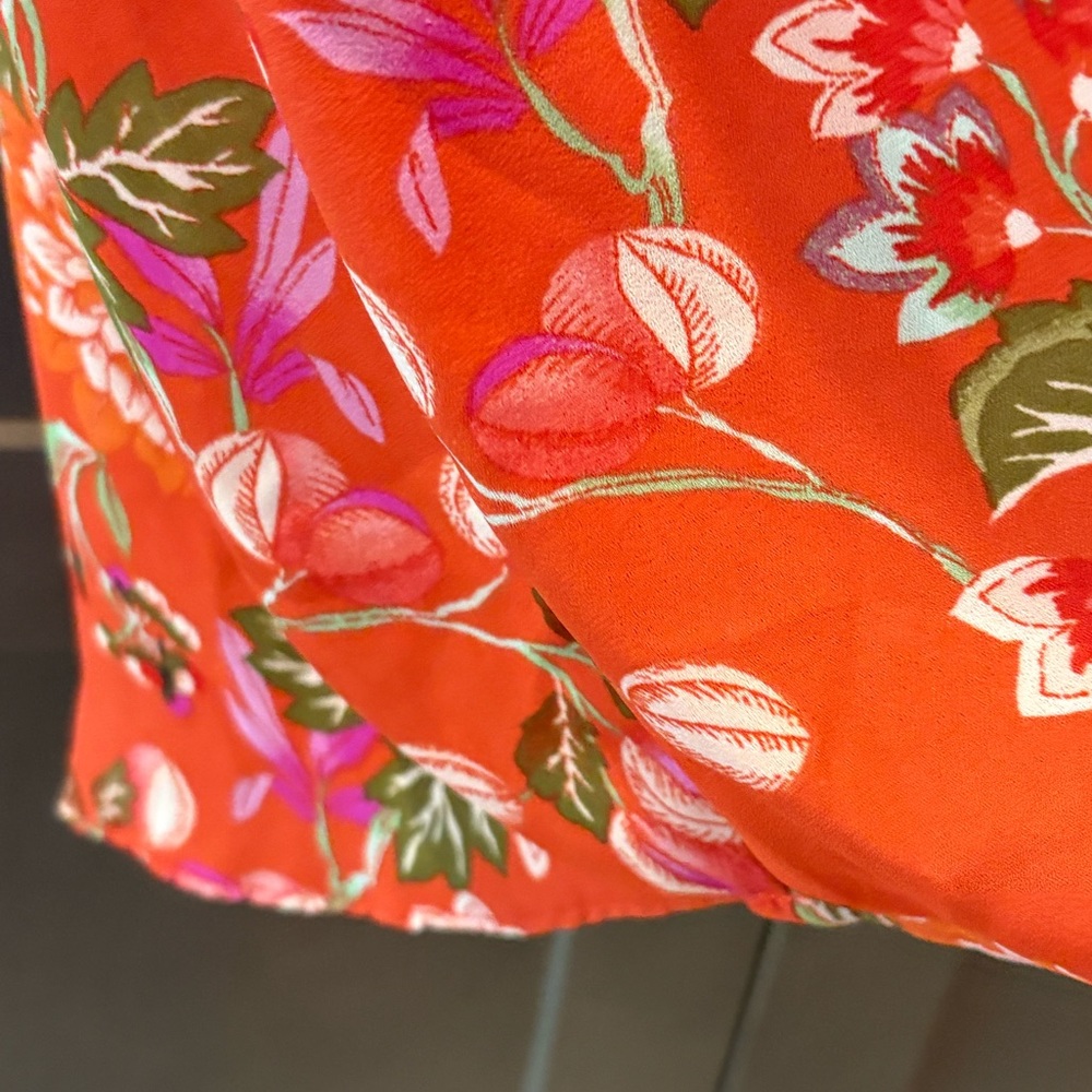 Rose & Olive Floral Print Sleeveless Blouse, Tank, Top, 2X - Picture 8 of 9